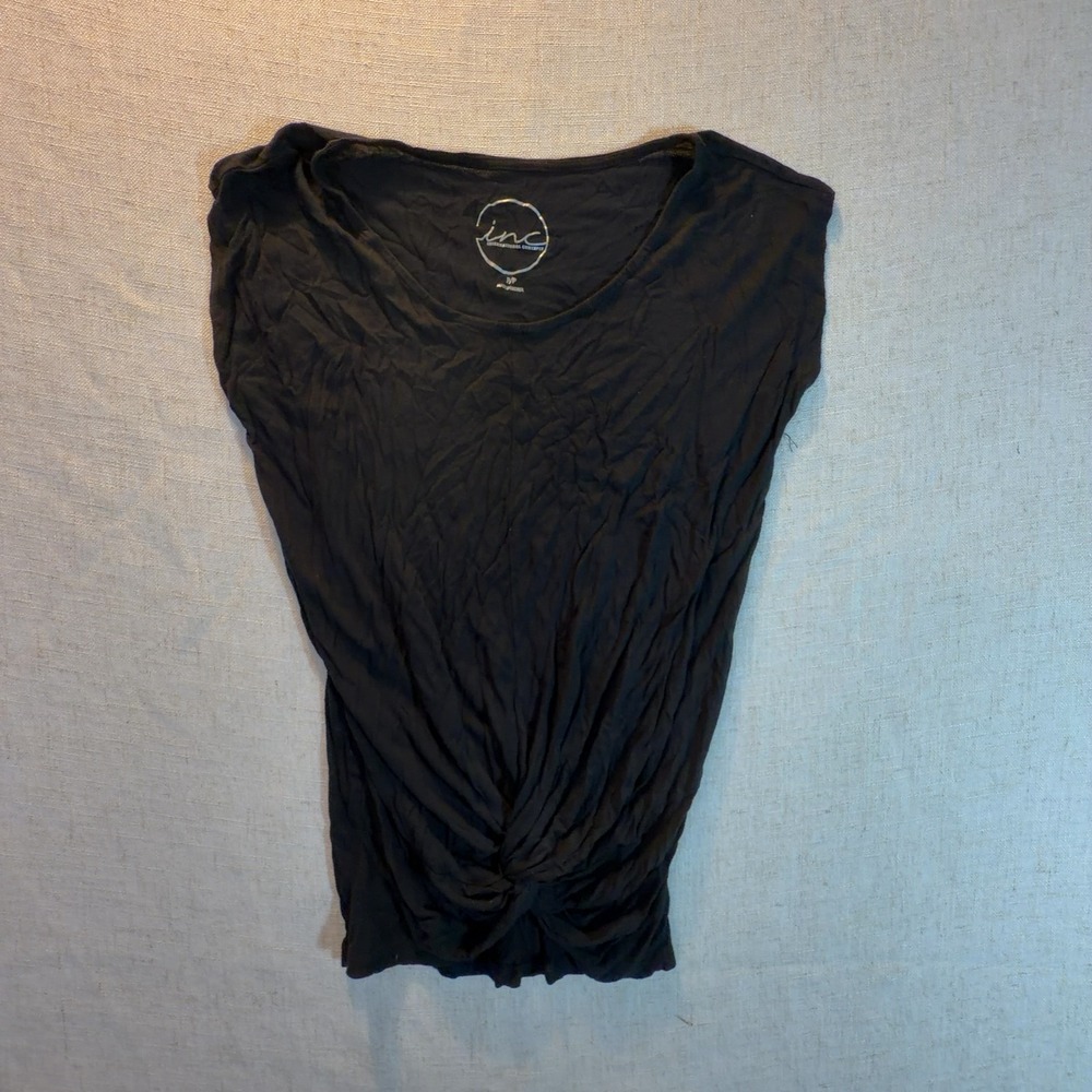 INC International Concepts Twist-Front Knot Hem Top Women's Size Petite Small